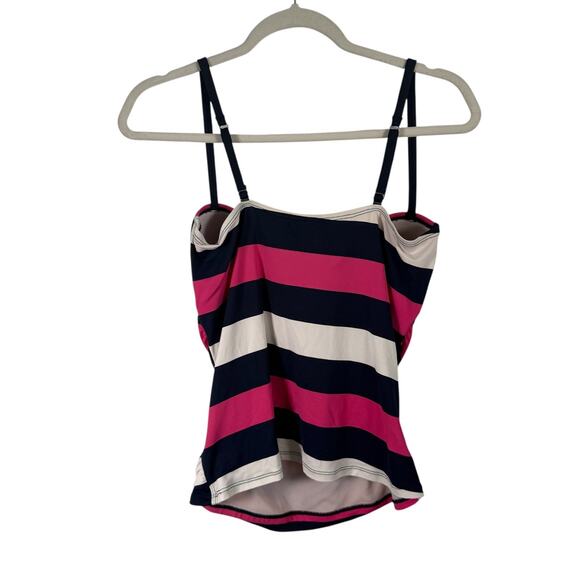 Tommy Bahama Pink Blue Striped Tankini Swimsuit Top Vacation Beach Womens Large - Picture 5 of 6